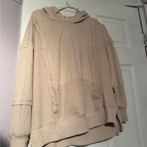 Time and Tru Beige Hooded Knit Sweater